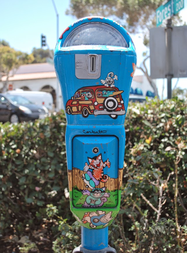 Change4Homeless.com Donation Parking Meters in Laguna Beach, California