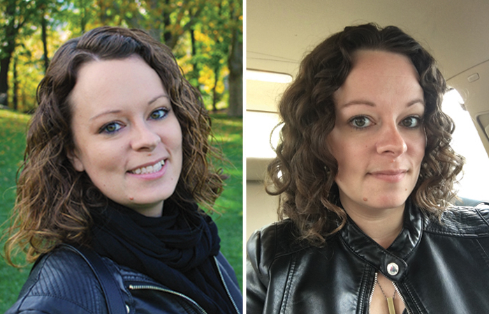 For comparison, my hair in November 2015 vs my hair immediately after my DevaCut September 2017